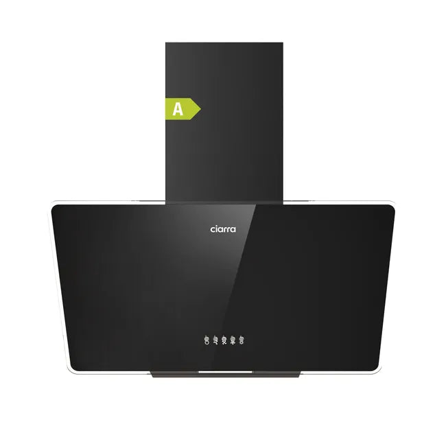 CIARRA Exaustor Inclinado 60cm 3 Velocidades 350m³/h Recirculação ou Extração Vidro Preto CD6750B