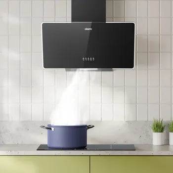 CIARRA Exaustor Inclinado 60cm 3 Velocidades 350m³/h Recirculação ou Extração Vidro Preto CD6750B