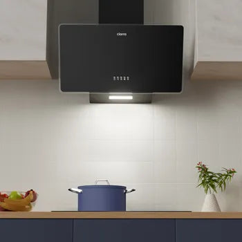 CIARRA Exaustor Inclinado 60cm 3 Velocidades 350m³/h Recirculação ou Extração Vidro Preto CD6750B