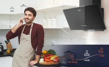 CIARRA Exaustor Inclinado 60cm 3 Velocidades 350m³/h Recirculação ou Extração Vidro Preto CD6750B