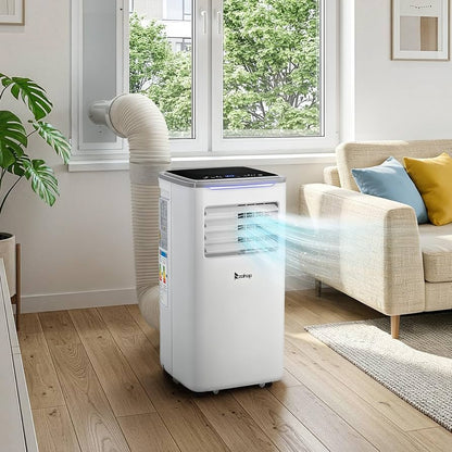 Karl home 10000BTU Unidade de Ar Condicionado Portátil com WiFi e Controle Remoto
AC Móvel 5 em 1, Refrigeração, Aquecimento, Desumidificador, Ventilador, Modo de Suspensão, Temporizador 24H, Kit de Janela Incluído, para Casa, Quarto e Escritório