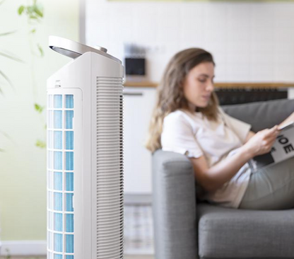 Torre fria EnergySilence 2000. Climatizador evaporativo de torre de 60 W, depósito amovível de 2 litros, 3 velocidades, oscilação de 60o, fluxo de ar 800 m3/h
