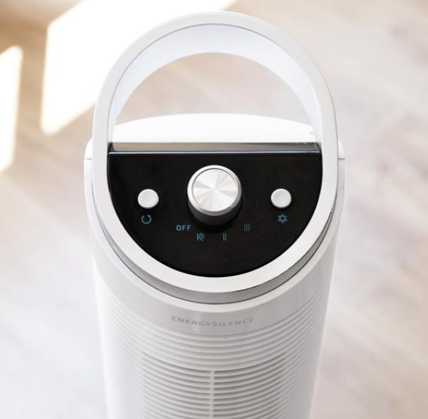 Torre fria EnergySilence 2000. Climatizador evaporativo de torre de 60 W, depósito amovível de 2 litros, 3 velocidades, oscilação de 60o, fluxo de ar 800 m3/h