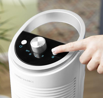 Torre fria EnergySilence 2000. Climatizador evaporativo de torre de 60 W, depósito amovível de 2 litros, 3 velocidades, oscilação de 60o, fluxo de ar 800 m3/h