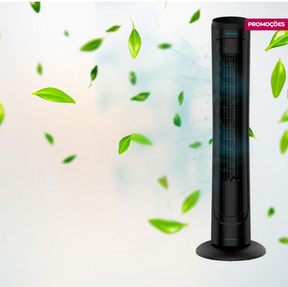 Coluna de ar com Controlo Remoto e Temporizador EnergySilence 9090 SkyLine. 45 W, 40" (102 cm) Altura, Oscilante, Motor de Cobre, 3 Velocidades, Preto