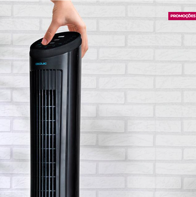 Coluna de ar com Controlo Remoto e Temporizador EnergySilence 9090 SkyLine. 45 W, 40" (102 cm) Altura, Oscilante, Motor de Cobre, 3 Velocidades, Preto