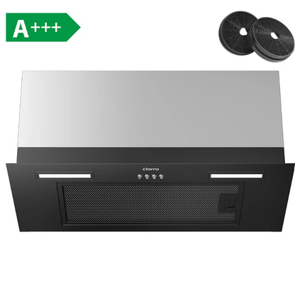 CIARRA 60cm Visor Canopy Integrated Cooker Hood Black CBCB6926A-OW