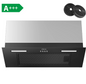 CIARRA 60cm Visor Canopy Integrated Cooker Hood Black CBCB6926A-OW