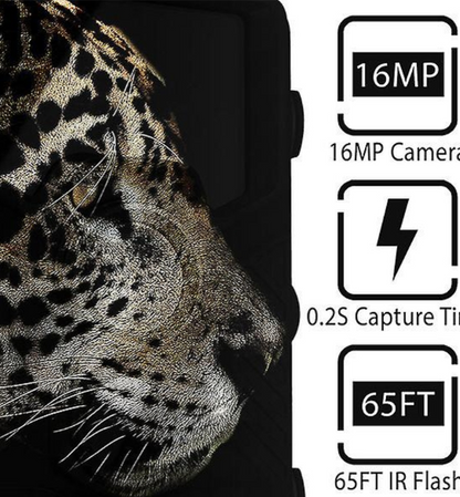 16mp Wildlife Camera 0.2s Detecção Led Flash Dia/noite Caça Vigilância Verde Yizhood