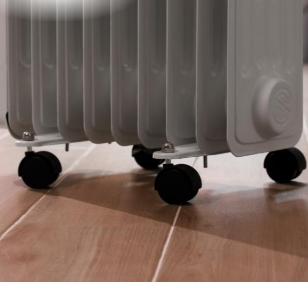 ReadyWarm 9000 Space. Aquecedor elétrico a óleo com 9 Módulos, Baixo consumo de energia, 2000 W, 3 níveis de potência, Recolhe-cabos, Sistema de segurança, Rodas, 20 m2