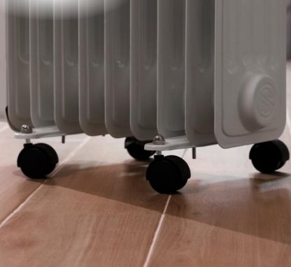 ReadyWarm 9000 Space. Aquecedor elétrico a óleo com 9 Módulos, Baixo consumo de energia, 2000 W, 3 níveis de potência, Recolhe-cabos, Sistema de segurança, Rodas, 20 m2