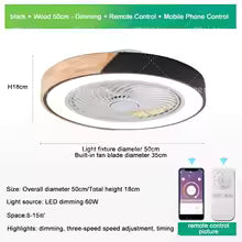 Lâmpada do teto, Moderno, Simples, Quarto, Restaurante, Vivendo, Mesa de jantar, Quarto, Decoração, Casa, Luz de Ventilador Invisível LED