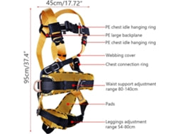 KOFIHETY Arneses De Escalada, Cinto De Segurança Integral, Arneses Antiqueda, Equipamento De Proteção Em Altura, Cinto Para Escalada Ao Ar Livre