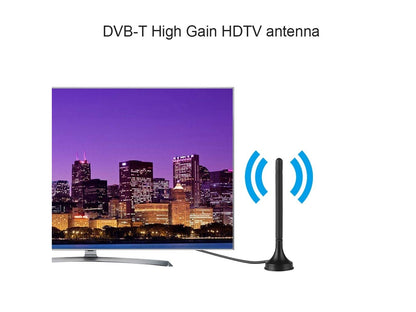 Antena de Tv para Tv Digital Hdtv Portátil Interna Antena de Carro com Base Magnética e Amplificador de Sinal Amplificado Uhf/Vhf Integrad
