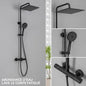 Painel de Duche Termostático,Duche quadrado 30x30 cm, Duche redondo 5 jatos,Duche de chuva com altura regulável,com misturador cobre,Preto