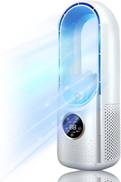 Ar Condicionado para quarto, ventilador de camping, resfriamento/umidificação do ar, três modos, 6 velocidades de vento, branco