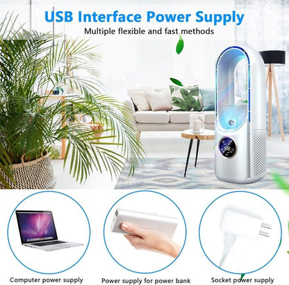 Ar Condicionado para quarto, ventilador de camping, resfriamento/umidificação do ar, três modos, 6 velocidades de vento, branco