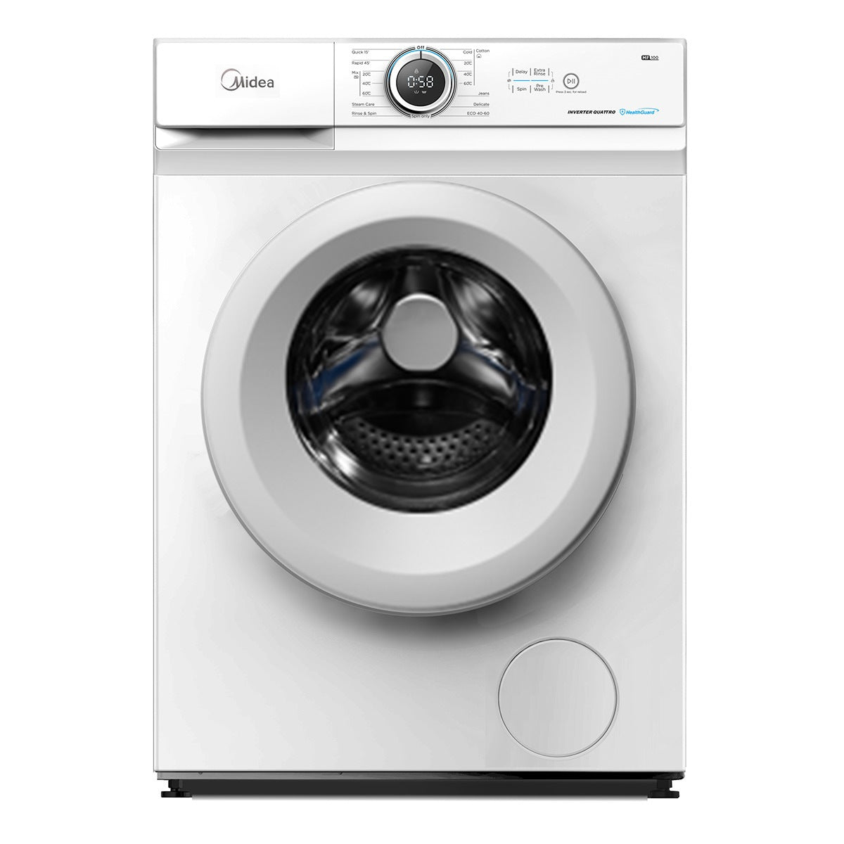 Máquina de Lavar Roupa Midea 8 kg – 1200 rpm, 15 Programas, Branca