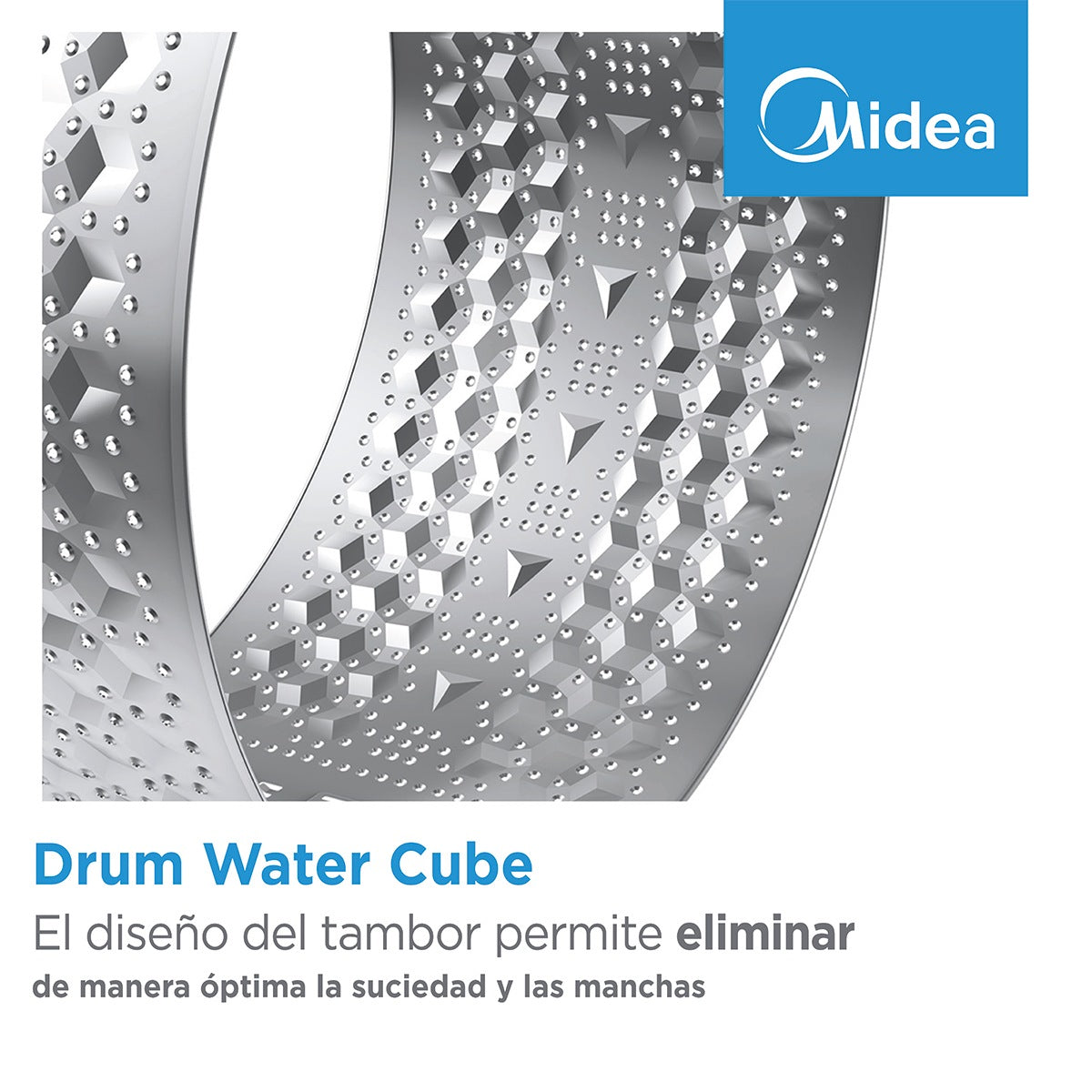 Máquina de Lavar Roupa Midea 8 kg – 1200 rpm, 15 Programas, Branca