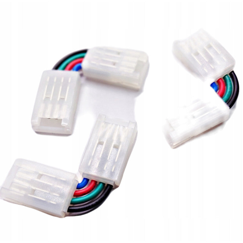 Conector Angular LED RGB 4 PIN 10 mm – 90° PACK 10